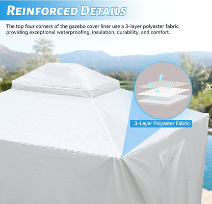 Universal Winter Gazebo Cover with Sidewalls - 10x12ft