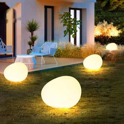 Solar Pebble Stone Light - Waterproof Outdoor Garden Accent