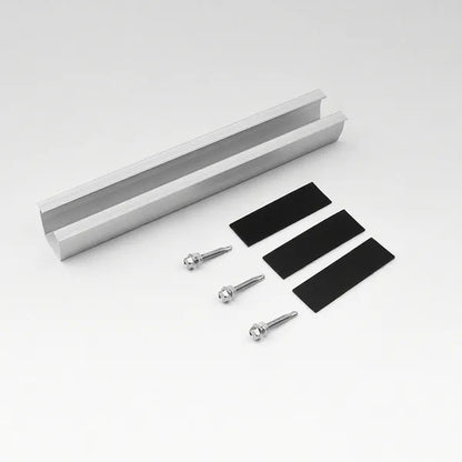 U-Shaped Solar Panel Mounting Rail - Black, Middle Pressure Set
