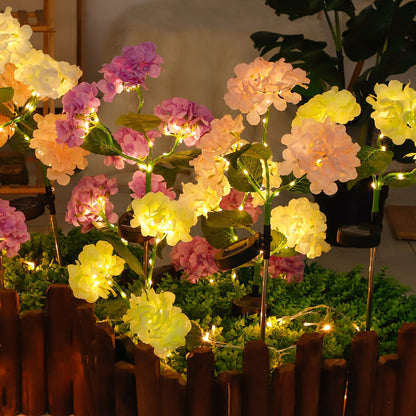 Solar Hydrangea Ground Lights - Decorative Outdoor Floral Lamps