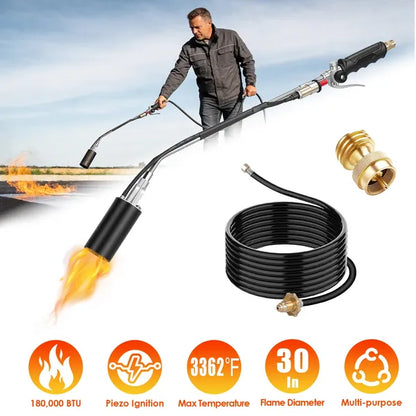 Propane Weed Torch Burner - 180,000 BTU with 10ft Hose