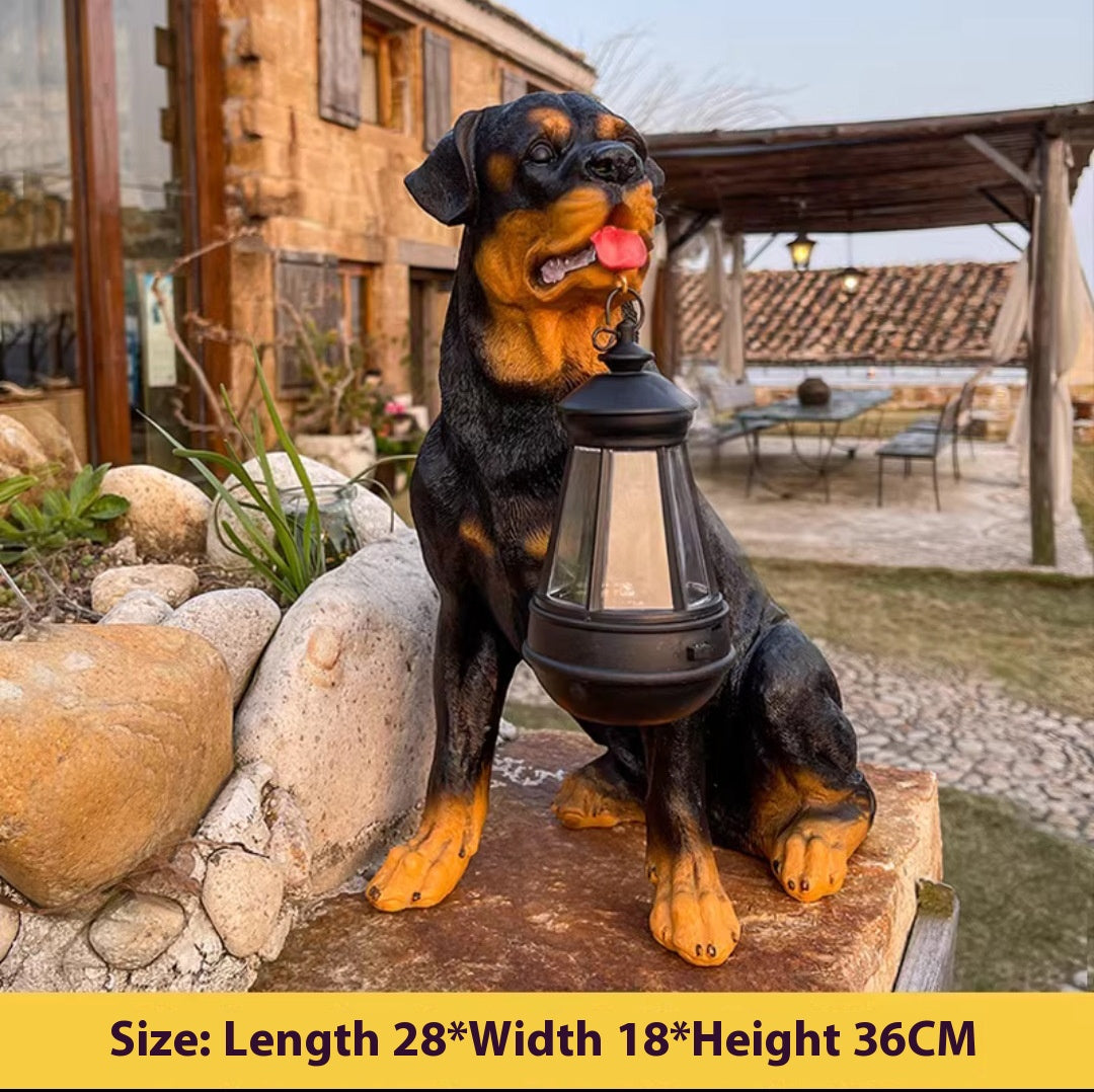Solar Resin Garden Ornament Lamp - Decorative Outdoor Craft