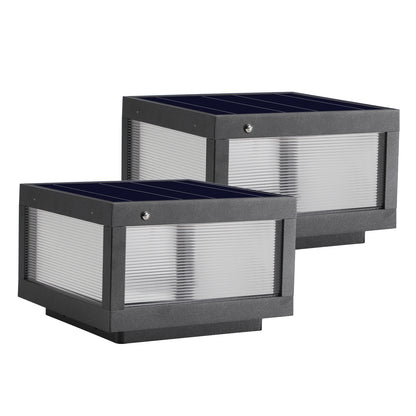 Solar LED Post Cap Light - Black, Outdoor Fence & Deck Lighting