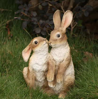 Resin Rabbit Garden Statue - Indoor/Outdoor Patio Decor