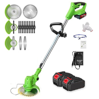2-in-1 Cordless Grass Trimmer & Edger - 2 Batteries & Blades