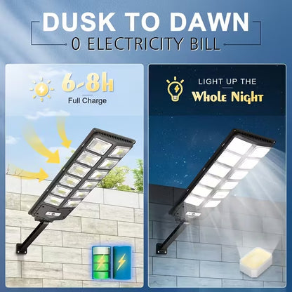 Solar Motion Sensor Street Light - 504 LED with Remote, Outdoor