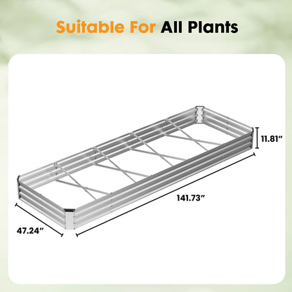 Galvanized Raised Garden Bed - Easy-Assemble Outdoor Planter Box