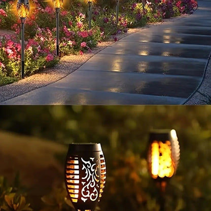 Solar Flickering Flame Torch Lights - Outdoor Garden Pathway