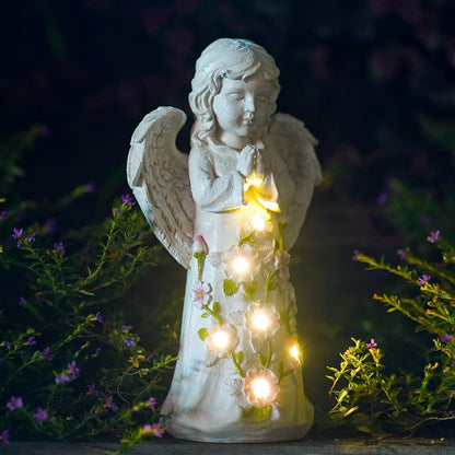 Solar Angel Wings Garden Light - Resin Memorial Decor