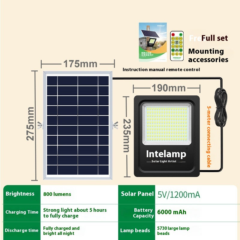 Solar Outdoor Courtyard Light - Waterproof LED Garden Fixture