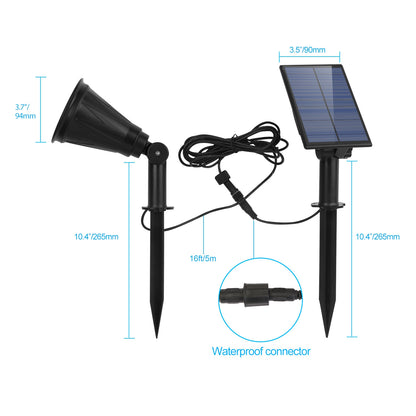 Solar Wall Spotlight - IP65 Waterproof Dusk-to-Dawn Outdoor