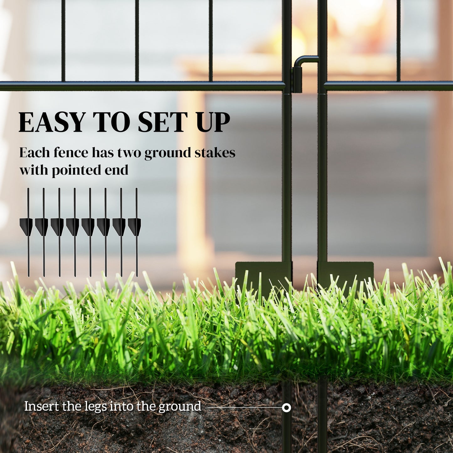 Folding Garden Fence 4-Pack - 44in x 12ft Border Edging
