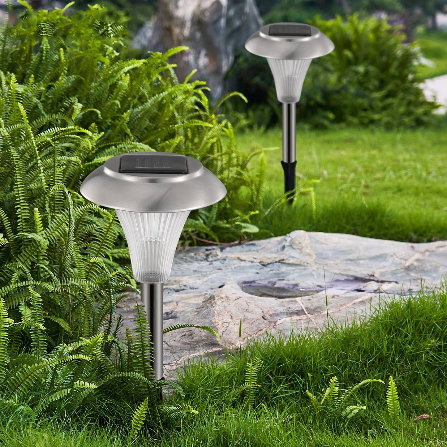 Color-Changing Solar Garden Stake Lights - Waterproof, Multi-Pack