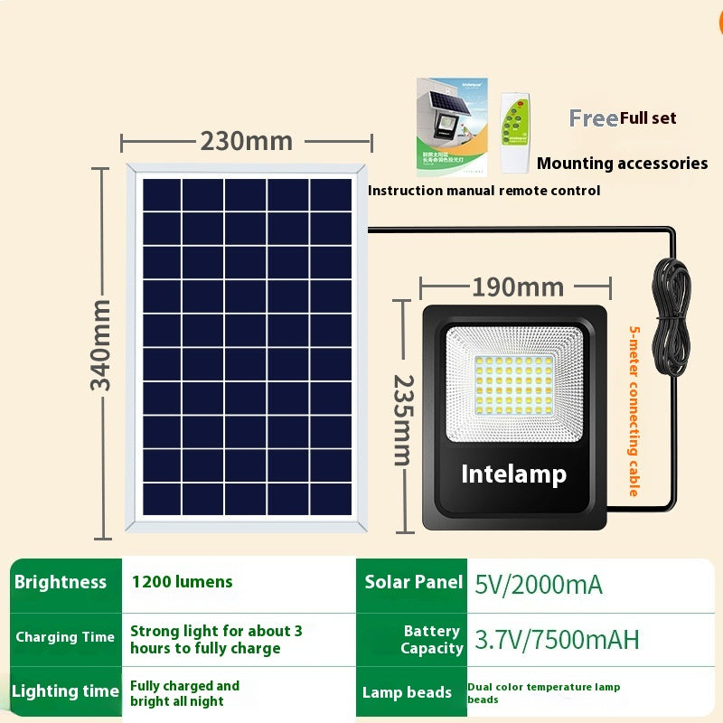 Solar Outdoor Courtyard Light - Waterproof LED Garden Fixture