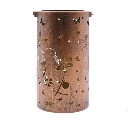 Solar Iron Hollow Lantern - Hanging Outdoor Courtyard Lamp