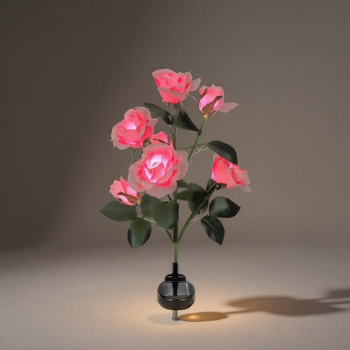 Solar Rose Flower Lights 2-Pack - 14 Waterproof Color Blooms