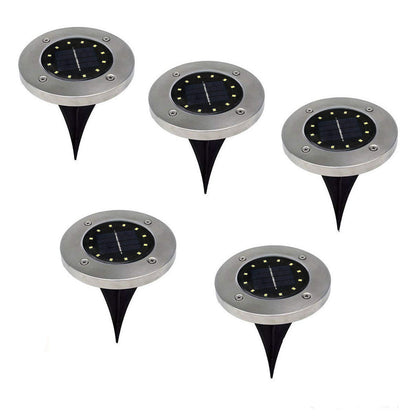 Solar In-Ground Deck Light - 8 LED Stainless Steel Lawn Lamp