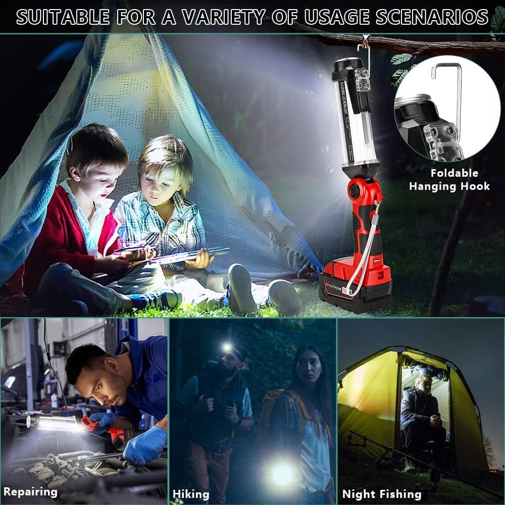 LED Work Light for Milwaukee 18V Battery - 35W Cordless Floodlight