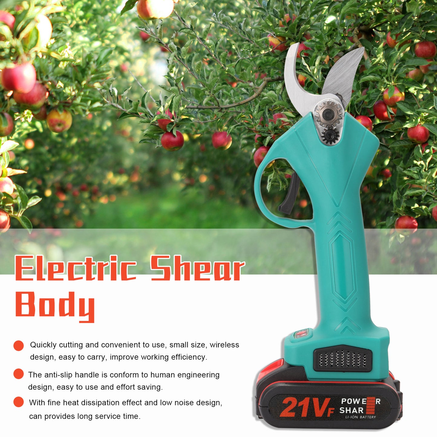 21V Rechargeable Lithium Pruning Shears - Garden Tree Tool
