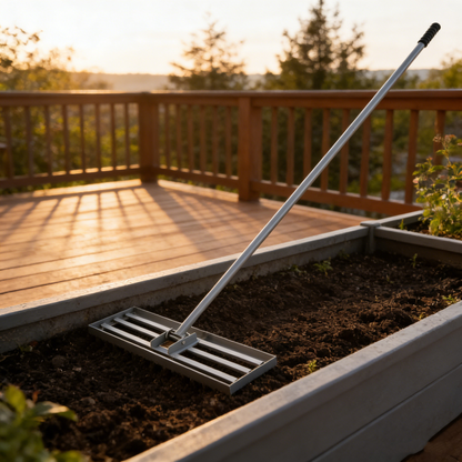 Lawn Leveling Rake - 79.5in Handle Heavy-Duty Compost Leveler