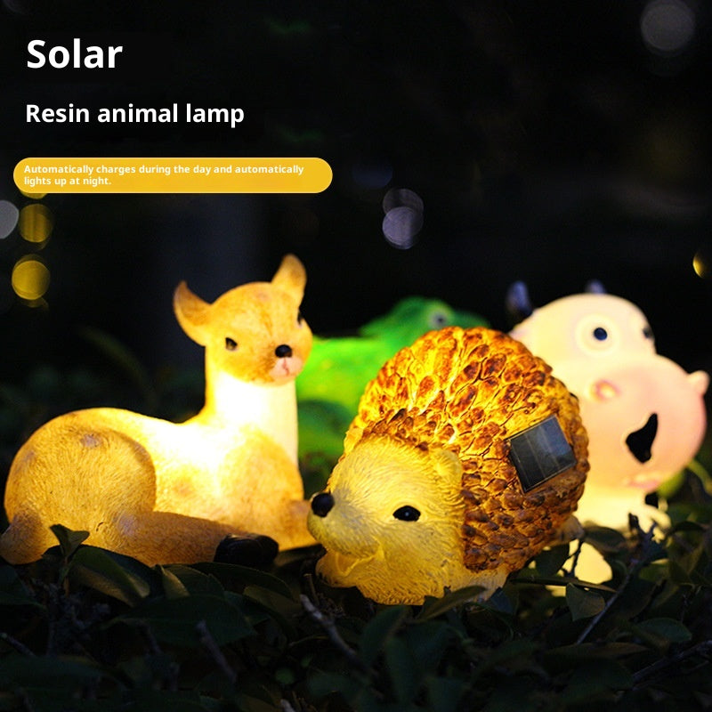 Resin Solar Animal Lamp - Whimsical Courtyard Decorative Light