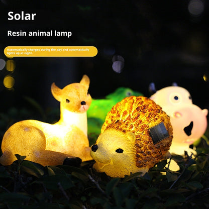 Resin Solar Animal Lamp - Whimsical Courtyard Decorative Light