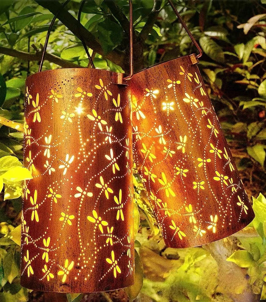 Solar Hanging Ceiling Lamp - Waterproof Iron Courtyard Light
