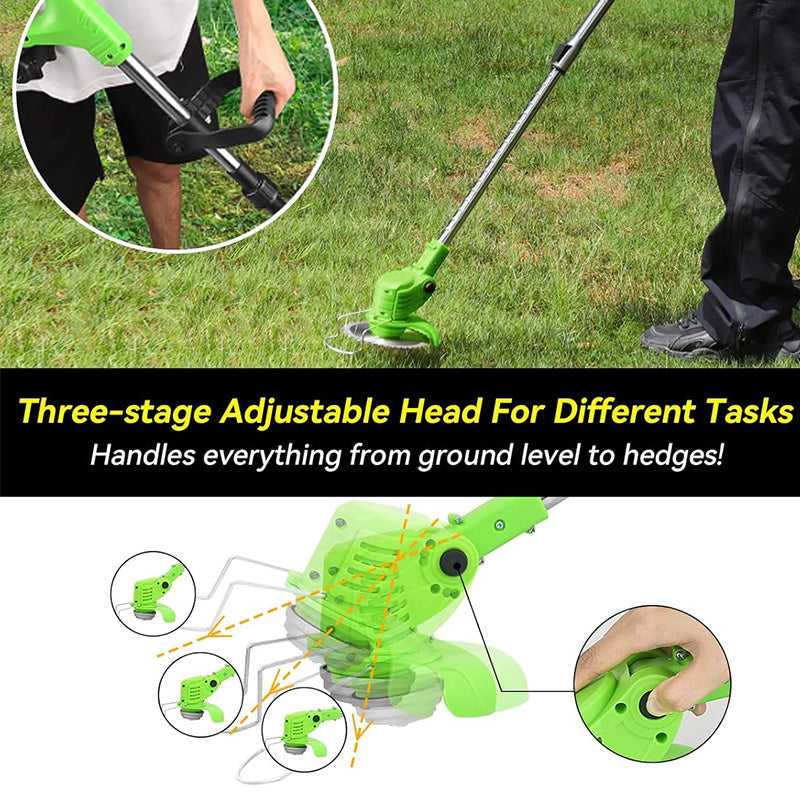 2-in-1 Cordless Grass Trimmer & Edger - 2 Batteries & Blades