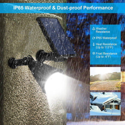 Solar Wall Spotlight - IP65 Waterproof Dusk-to-Dawn Outdoor