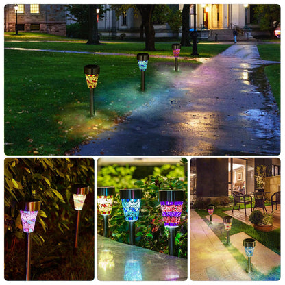 Mosaic Solar Pathway Lights 6-Pack - IP44 Waterproof Walkway