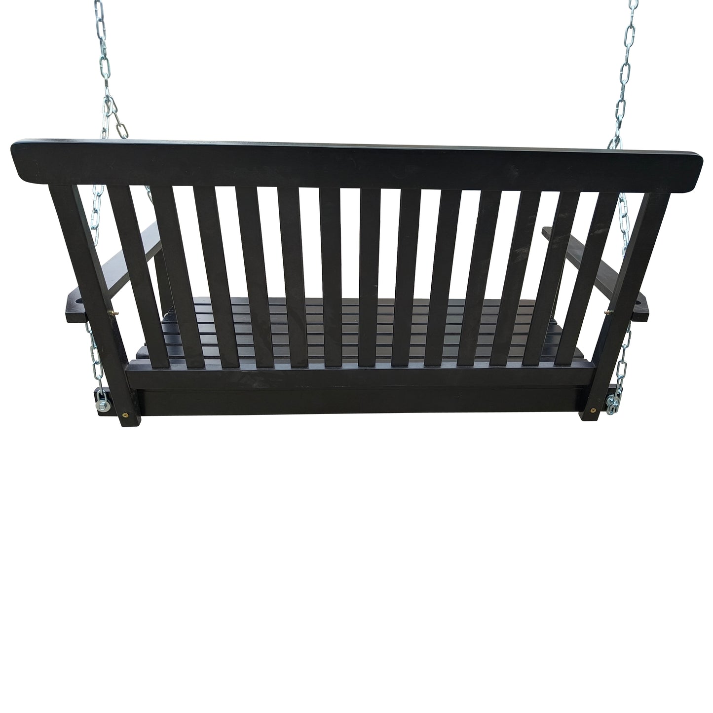 Wooden Porch Swing Bench with Armrests - Hanging Chains Included