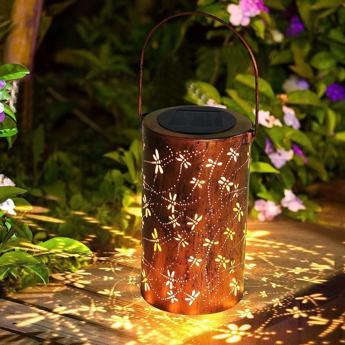 Solar Hanging Ceiling Lamp - Waterproof Iron Courtyard Light