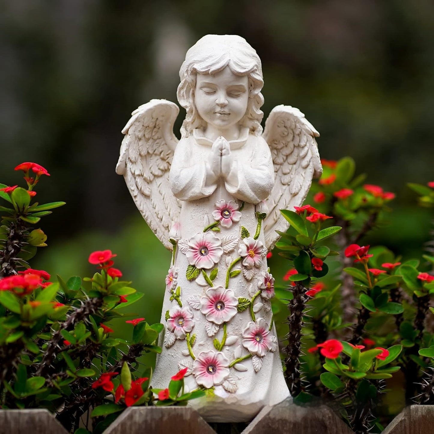 Solar Angel Wings Garden Light - Resin Memorial Decor