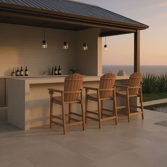 HDPE Adirondack Bar Chair - All-Weather Outdoor Patio Stool
