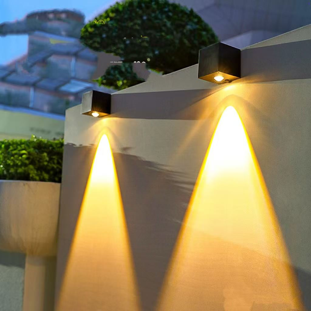 Square Solar Atmosphere Wall Lamp - Outdoor Home Accent
