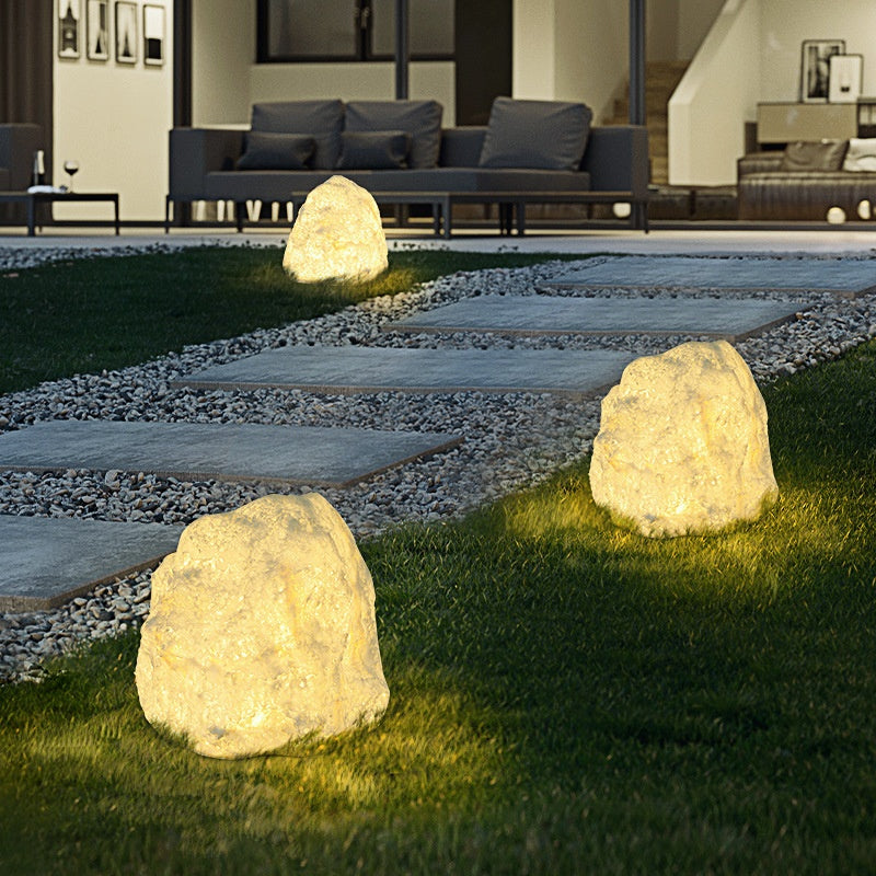 Stone Resin Floor Lamp - Waterproof Outdoor Villa Garden Light