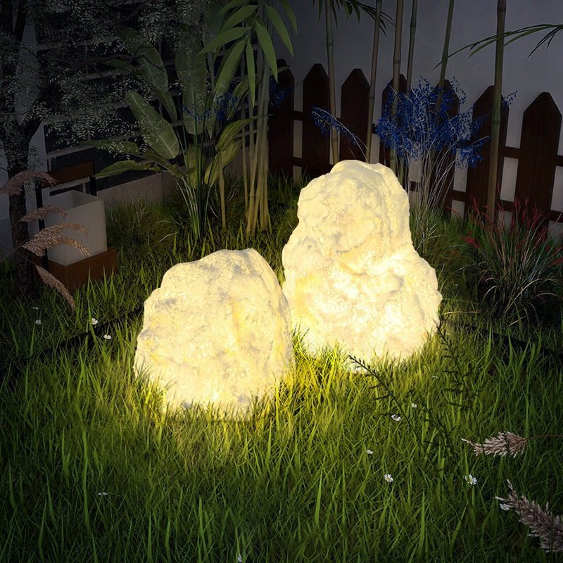 Stone Resin Floor Lamp - Waterproof Outdoor Villa Garden Light