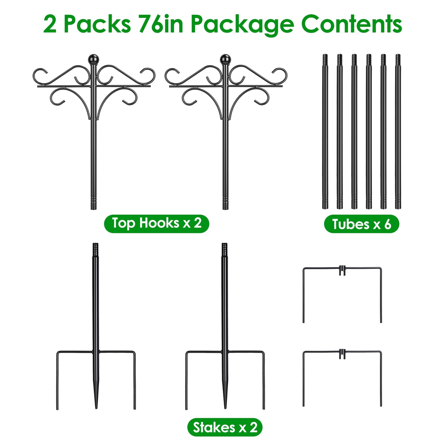Shepherd's Hook Plant Hanger 2-Pack - Heavy Duty Garden Pole