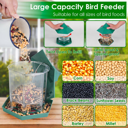 Gazebo Wild Bird Feeder - Large-Capacity 6-Port Hanging Station