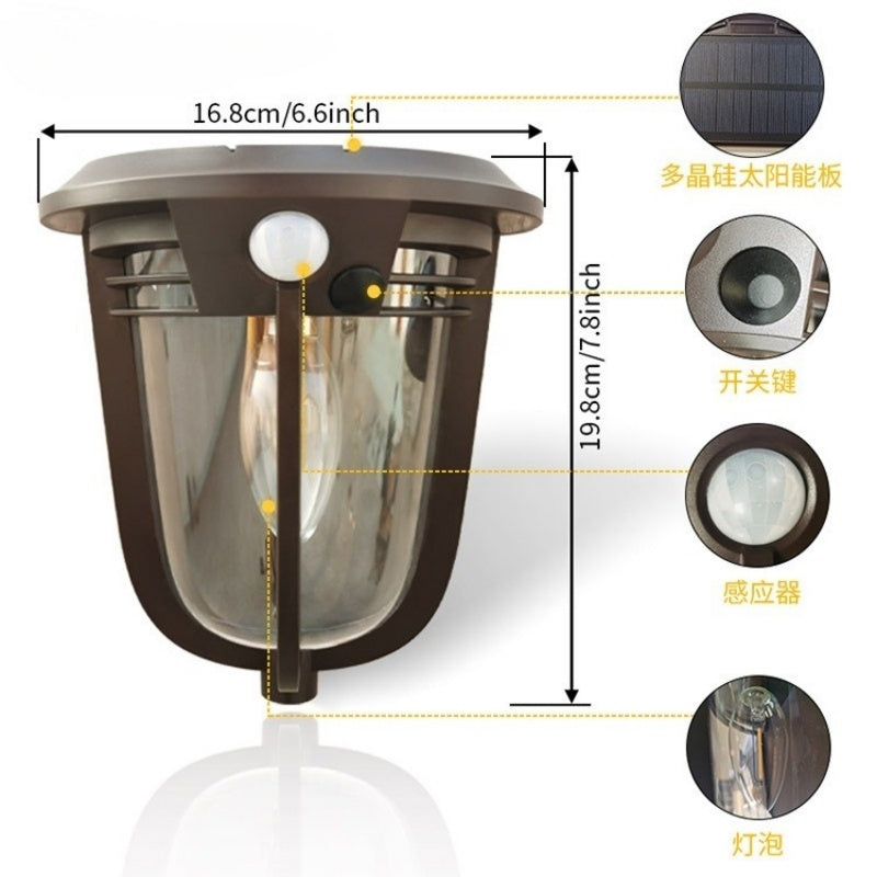 European Retro Solar Wall Lamp - Courtyard Decorative Light