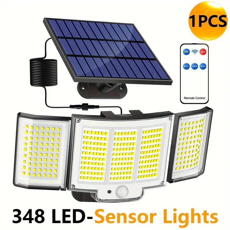 Solar Motion Sensor Light 348 LED - Outdoor Security Lamp
