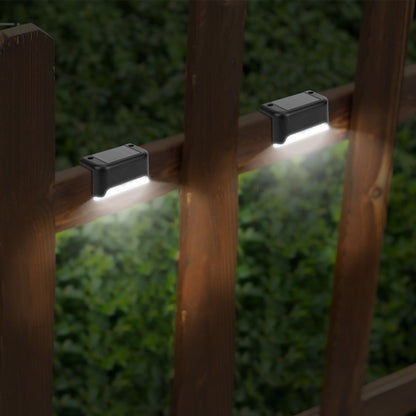 Solar Fence Step Lights - Water-Resistant Dusk-to-Dawn Sensor