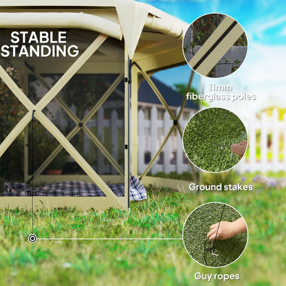 Pop-Up Gazebo Screen Tent - Portable Outdoor Canopy