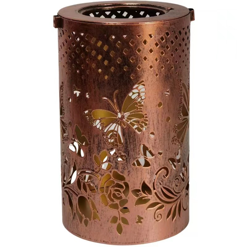 Solar Butterfly Projection Lamp - Iron Hollow Courtyard Decor