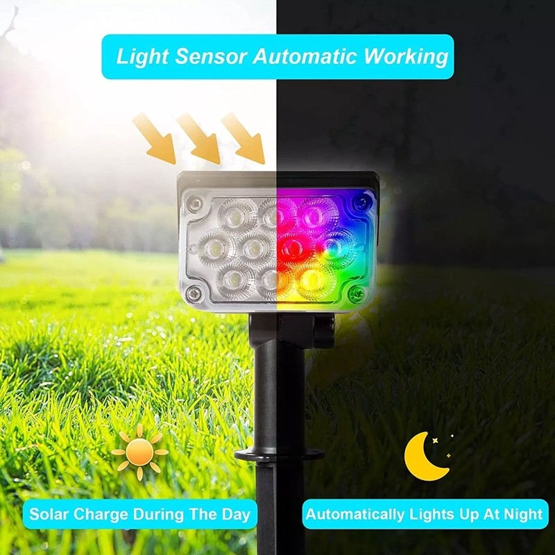 Solar Garden Stake Spotlights - LED Landscape Pathway Lights