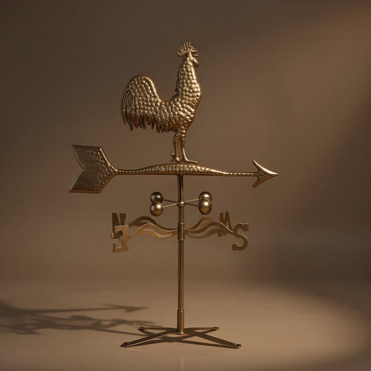Metal Rooster Weathervane - Roof-Mount Wind Direction Indicator