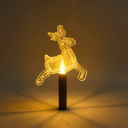 Solar Walking Stick Ground Lights - LED Snowflake Yard Stakes