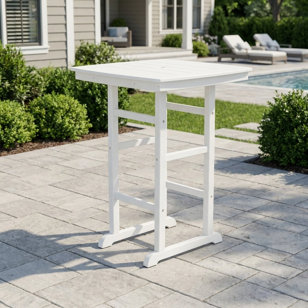HDPE Bar Height Patio Table - All-Weather Outdoor Bistro Table