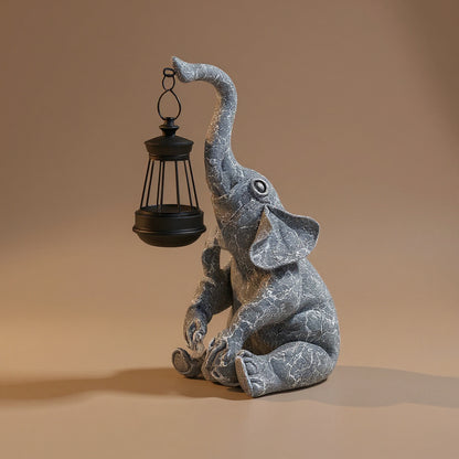 Solar Elephant Figurine Light - Front Porch Garden Decor