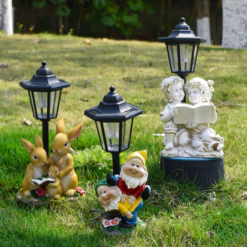 Solar Hexagonal Garden Lamp - Geometric Outdoor Path Light